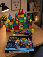 Magnetni konsturktor Svetleći zamak 210 delova ST0828804B Magnetne kocke