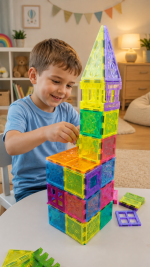 Magnetni konstruktor set Rainbow Create & Move 108 delova ST0734775B Magnetne kocke - Слика 3