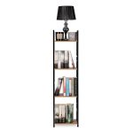 Drvena polica sa metalnim LOFT okvirom, 4 nivoa, u boji hrasta - ModernHome - Слика 5