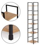 Drvena polica sa metalnim okvirom u LOFT stilu, 5 nivoa, u boji hrasta - ModernHome - Слика 3
