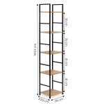 Drvena polica sa metalnim okvirom u LOFT stilu, 5 nivoa, u boji hrasta - ModernHome - Слика 8