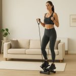 Fitnes steper sa elastičnim trakama za vežbanje i LCD displejom – ModernHome