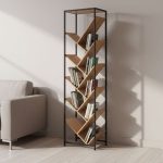 Geometrijska polica za knjige, loft stil – ModernHome - Слика 2