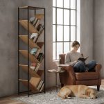 Geometrijska polica za knjige, loft stil – ModernHome - Слика 3