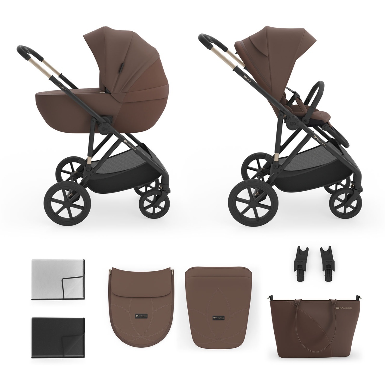 kinderkraft-kolica-2u1-prime-3-brown9164552 KINDERKRAFT KOLICA 2U1 PRIME 3 BROWN - Слика 1
