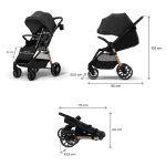 KINDERKRAFT KOLICA ZA BEBE GRANDE 2 BLACK - Слика 6