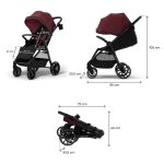 KINDERKRAFT KOLICA ZA BEBE GRANDE 2 BURGUNDY - Слика 7