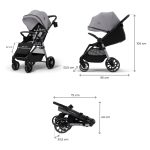 KINDERKRAFT KOLICA ZA BEBE GRANDE 2 GRAY - Слика 7