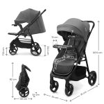 KINDERKRAFT KOLICA ZA BEBE SA TACNOM TRIG 3 GREY - Слика 11