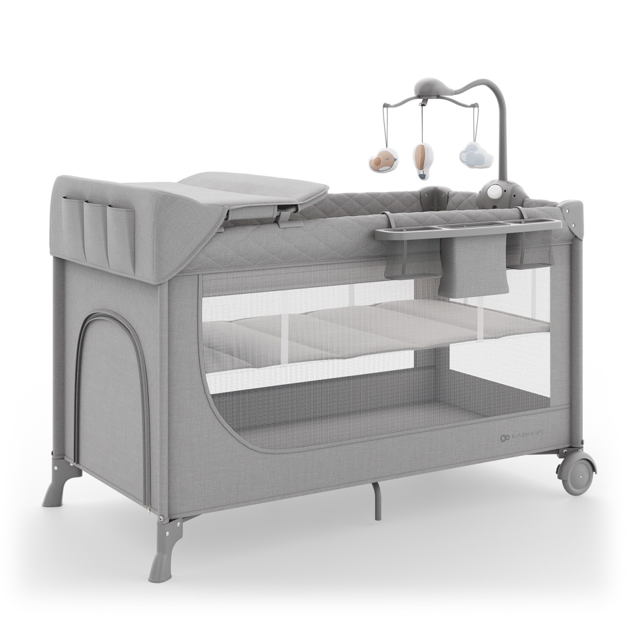 kinderkraft-prenosivi-krevetac-2u1-leody-up-grey-sa-dodacima7409114 KINDERKRAFT PRENOSIVI KREVETAC 2U1 LEODY UP GREY SA DODACIMA - Слика 1
