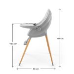KINDERKRAFT STOLICA ZA HRANJENJE 2U1 FINI UP GREY - Слика 8