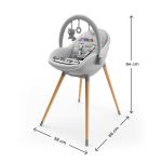 KINDERKRAFT STOLICA ZA HRANJENJE 2U1 FINI UP GREY - Слика 10