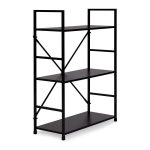 LOFT polica sa 3 police i metalnim okvirom – Black ModernHome - Слика 3