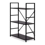 LOFT polica sa 3 police i metalnim okvirom – Black ModernHome - Слика 4