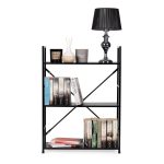 LOFT polica sa 3 police i metalnim okvirom – Black ModernHome - Слика 5