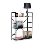 LOFT polica sa 3 police i metalnim okvirom – Black ModernHome - Слика 6