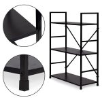 LOFT polica sa 3 police i metalnim okvirom – Black ModernHome - Слика 7