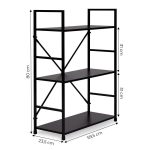 LOFT polica sa 3 police i metalnim okvirom – Black ModernHome - Слика 11