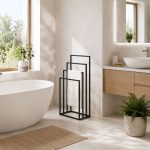 Metalni držač za peškire sa 4 kraka, crni – ModernHome - Слика 3