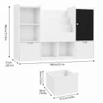 KINDER HOME organizator za dečije igračke sa tablom, policom, 2 fioke i 6 pregrada, puno drvo i MDF - Слика 2