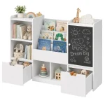 KINDER HOME organizator za dečije igračke sa tablom, policom, 2 fioke i 6 pregrada, puno drvo i MDF - Слика 9