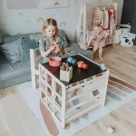 Montesori set 2 u 1 KINDER HOME, dečiji sto sa stolicom i kockom za penjanje - Слика 4