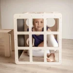 Montesori set 2 u 1 KINDER HOME, dečiji sto sa stolicom i kockom za penjanje - Слика 12
