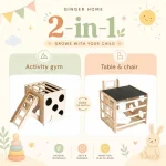 Montesori set 2 u 1 KINDER HOME, dečiji sto sa stolicom i kockom za penjanje - Слика 10