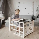Montesori set 2 u 1 KINDER HOME, dečiji sto sa stolicom i kockom za penjanje - Слика 5