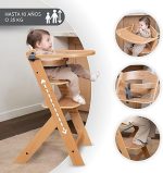 Kikka Boo Drvena hranilica Nordy 2in1 Light Beige - Слика 2