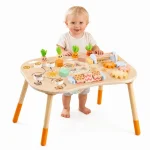Dečiji aktivni sto KINDER HOME, Montesori igraonica 6 u 1, puno drvo - Слика 9