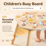 Dečiji aktivni sto KINDER HOME, Montesori igraonica 6 u 1, puno drvo - Слика 10