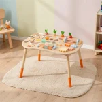 Dečiji aktivni sto KINDER HOME, Montesori igraonica 6 u 1, puno drvo - Слика 5