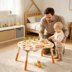 Dečiji aktivni sto KINDER HOME, Montesori igraonica 6 u 1, puno drvo - Слика 6
