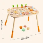 Dečiji aktivni sto KINDER HOME, Montesori igraonica 6 u 1, puno drvo - Слика 7