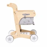 Drvene hodalice za bebe KINDER HOME, kolica za kupovinu sa korpom, igračka za guranje, Montesor - Слика 8