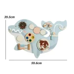 Dečija drvena tabla za aktivnosti KINDER HOME, delfin za zid, Montesori brod - Слика 3
