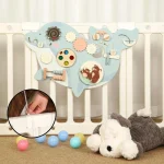 Dečija drvena tabla za aktivnosti KINDER HOME, delfin za zid, Montesori brod - Слика 5