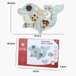 Dečija drvena tabla za aktivnosti KINDER HOME, delfin za zid, Montesori brod - Слика 6