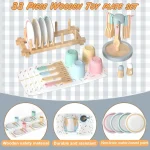 Dečiji drveni trpezarijski set od 33 dela KINDER HOME - Слика 2