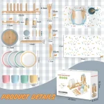 Dečiji drveni trpezarijski set od 33 dela KINDER HOME - Слика 4