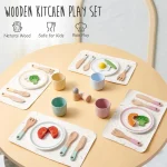 Dečiji drveni trpezarijski set od 33 dela KINDER HOME - Слика 6