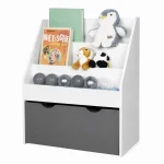 Dečija biblioteka KINDER HOME, bela, sa fiokom na točkovima - Слика 9