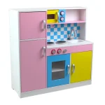 KINDER HOME Dečija kuhinja, drvena igračka za igranje uloga sa šarenim dizajnom, dimenzije - Слика 8