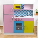 KINDER HOME Dečija kuhinja, drvena igračka za igranje uloga sa šarenim dizajnom, dimenzije - Слика 5