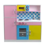 KINDER HOME Dečija kuhinja, drvena igračka za igranje uloga sa šarenim dizajnom, dimenzije - Слика 3