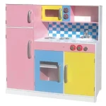 KINDER HOME Dečija kuhinja, drvena igračka za igranje uloga sa šarenim dizajnom, dimenzije - Слика 2