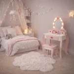 Dečiji drveni toaletni stočić sa ogledalom i svetlima KINDER HOME, roze, 92 cm - Слика 12