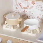 KINDER HOME Dečija drvena kuhinja – vintage stil sa elektronskim pločama za kuvanje, svetlima, zvucima i funkcionalnim dodacima - Слика 3