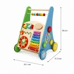 Dečija drvena hodalica KINDER HOME sa aktivnostima, ksilofonom i dirkama - Слика 8